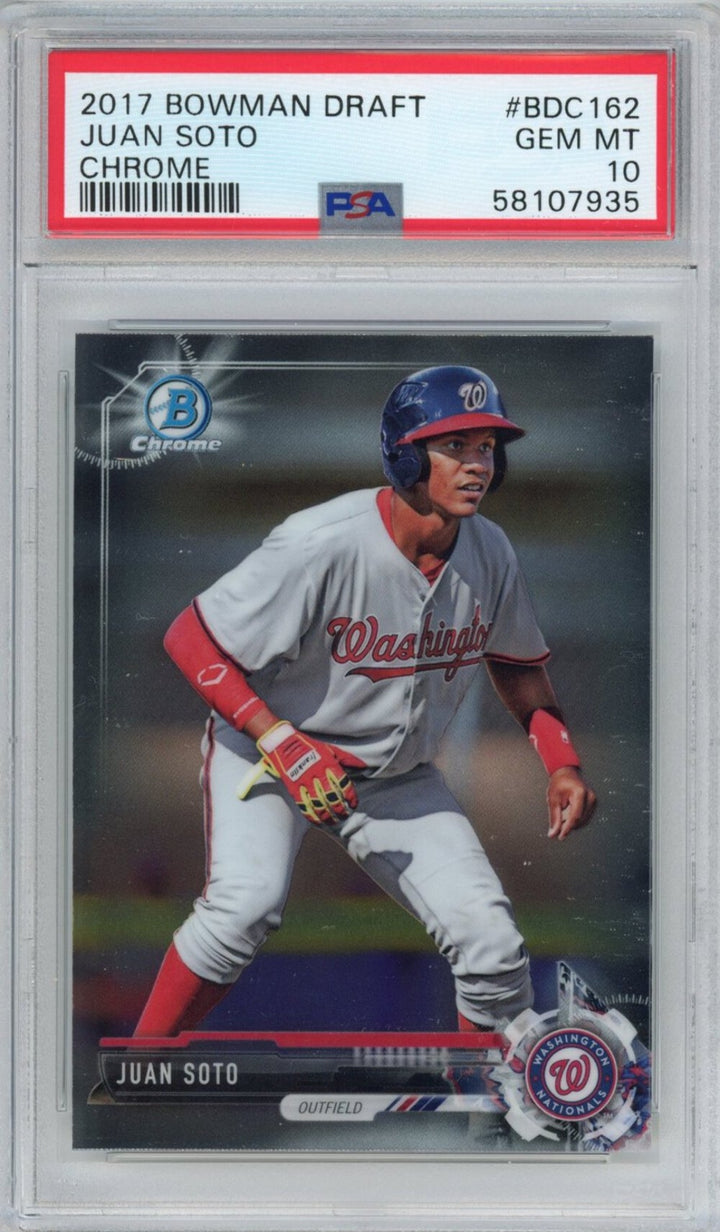 Graded 2017 Bowman Draft Chrome Juan Soto #BDC162 Rookie Card PSA 10 Mint