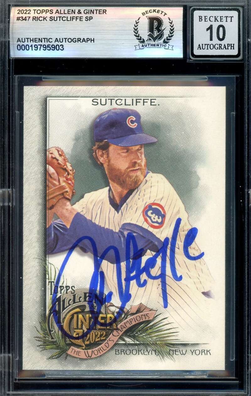 Rick Sutcliffe Gem Mint 10 Beckett BAS Signed 2022 Topps Allen & Ginter Autograp