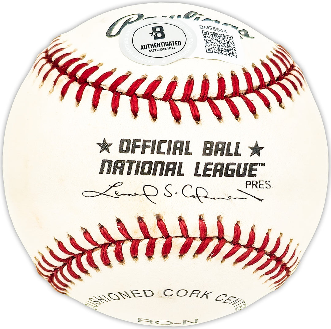 Lou Stringer Signed Official NL Baseball Boston Red Sox, Chicago Cubs Beckett QR