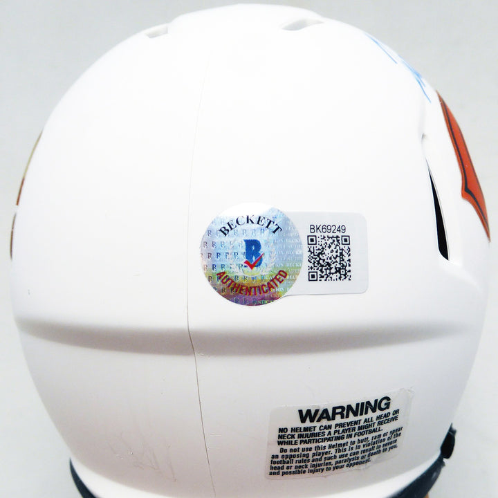 Justin Fields Signed Chicago Bears Lunar Eclipse White Speed Mini Helmet Beckett
