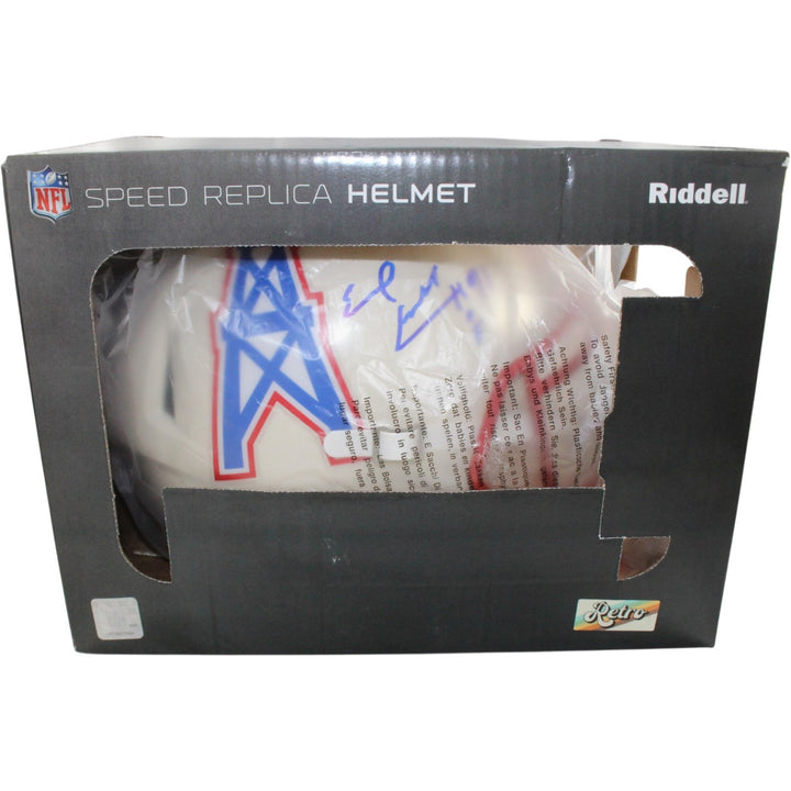 Earl Campbell Signed Tennessee Titans F/S Retro Helmet Beckett Witness 56951