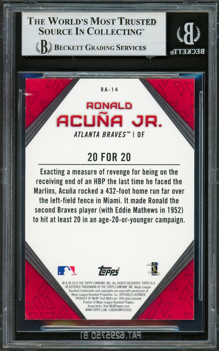 Ronald Acuna Jr. Signed 2019 Topps Player Highlights Card RA-14 Braves Beckett