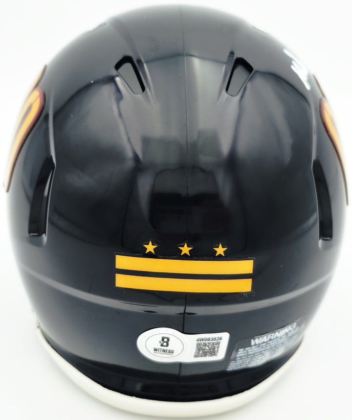 Mike Sainristil Auto Commanders Black 2022 Alt Speed Mini Helmet Beckett Witness