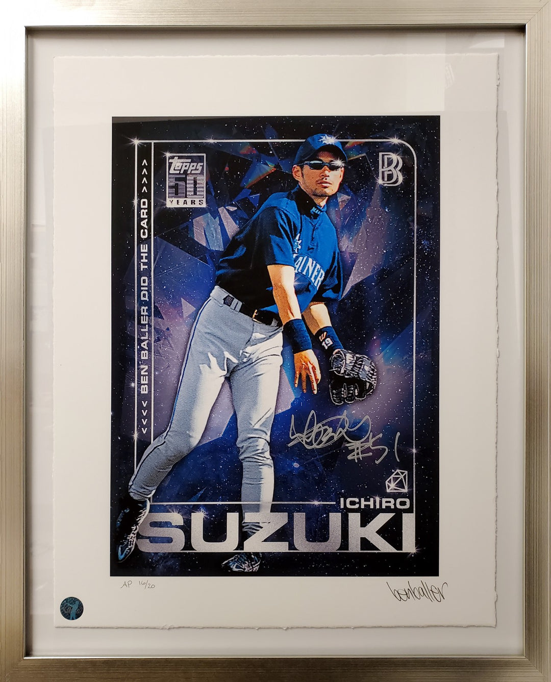Ichiro Suzuki Signed Framed Topps Project 2020 Print Mariners "51" #/20 IS Holo