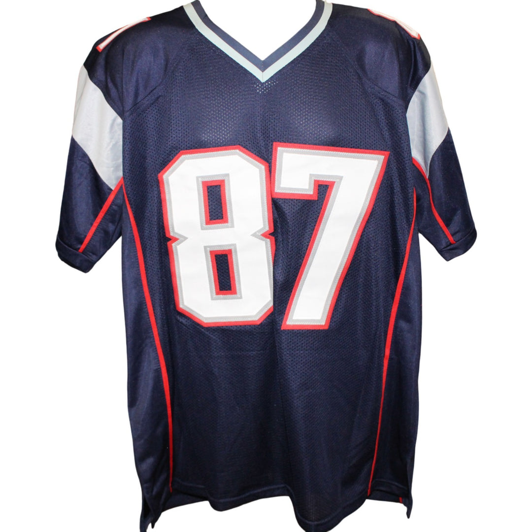 Rob Gronkowski Autographed/Signed Pro Style Size XL Blue Jersey Beckett 54625