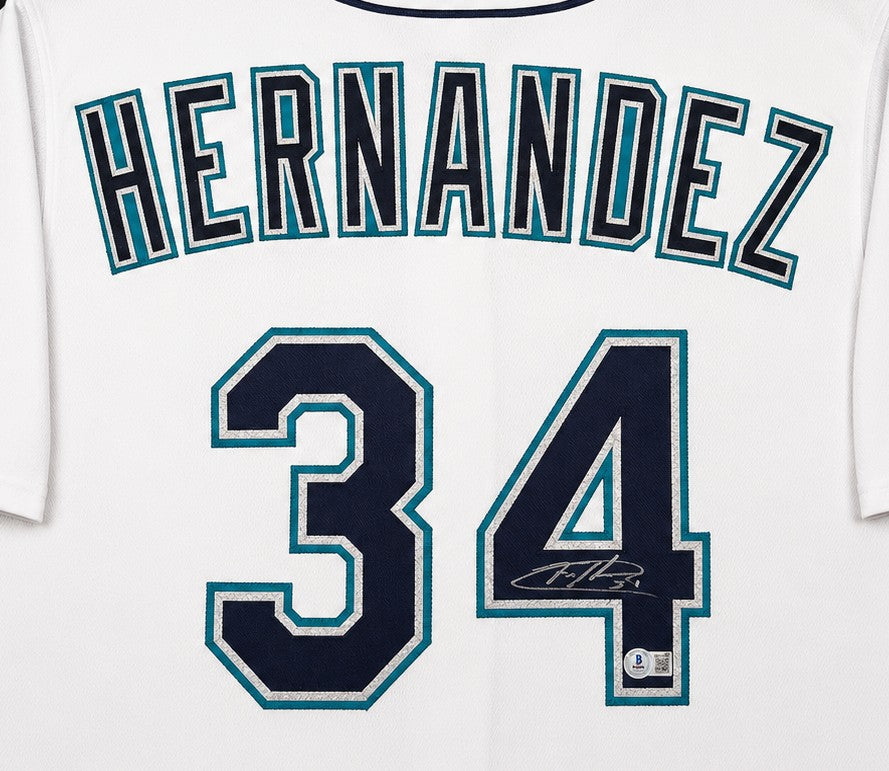 Felix Hernandez Signed Mariners White Nike Jersey XXL Beckett Witness