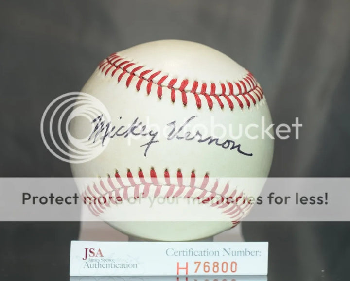 Mickey Vernon Signed Jsa Authenticated American League Baseball Autograph
