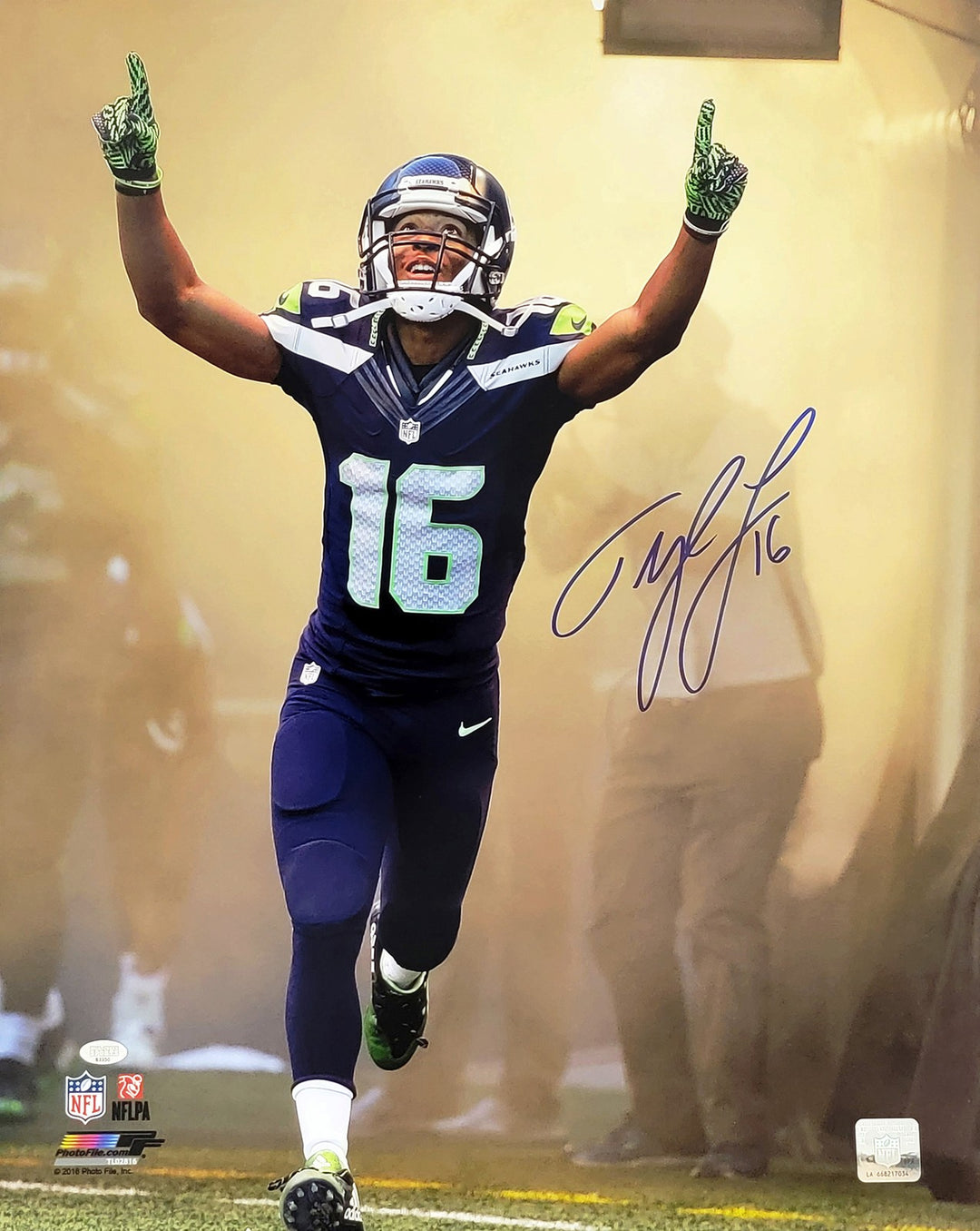 Tyler Lockett Autographed Signed 16x20 Photo Seattle Seahawks Tunnel MCS Holo