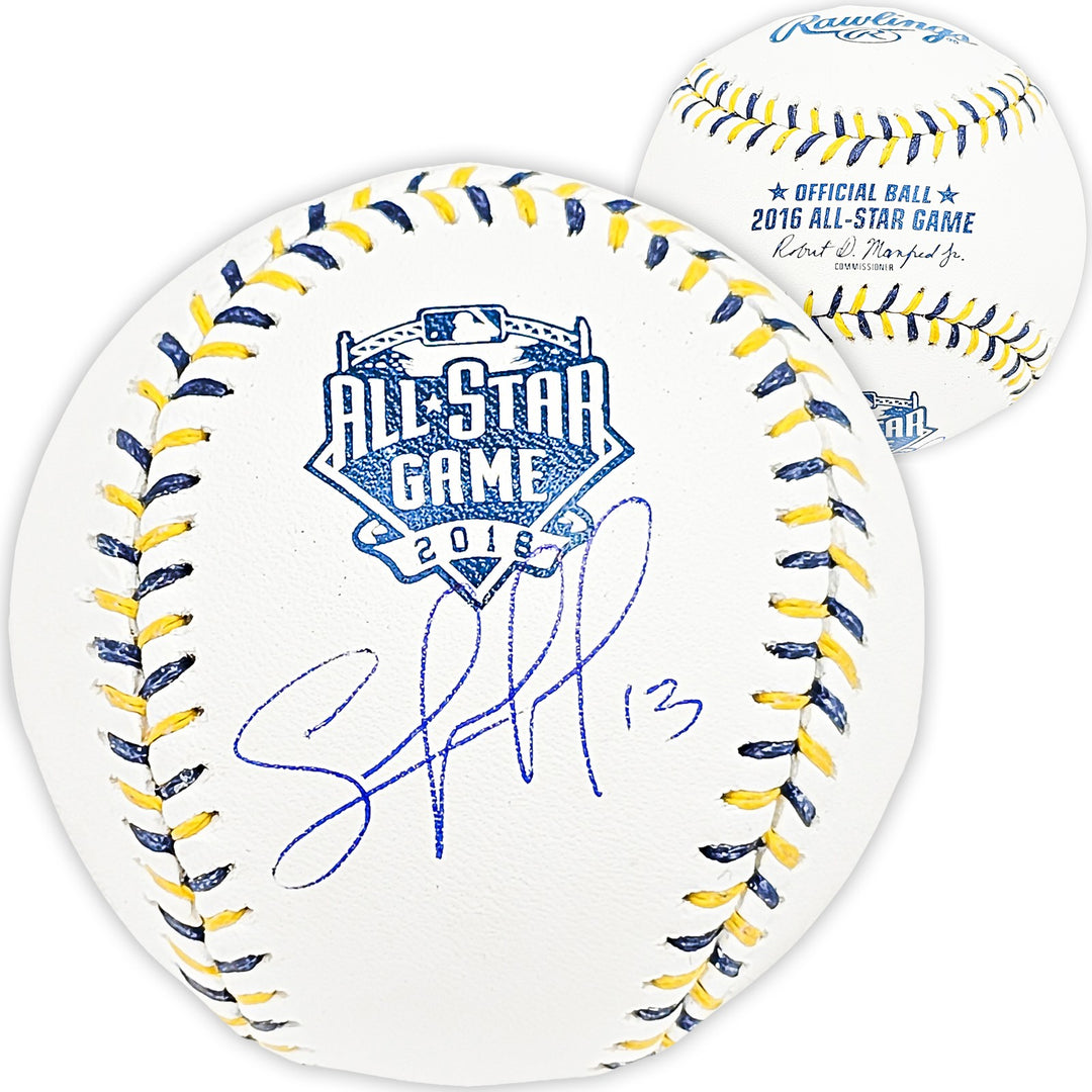 Salvador Perez Auto Official 2016 All Star Game Logo Baseball Royals Beckett