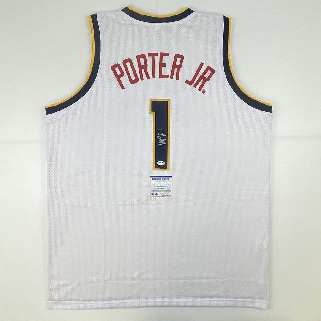 Autographed/Signed MICHAEL PORTER JR Denver White Jersey PSA/DNA COA