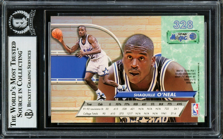 Shaquille Shaq O'Neal Signed 1992-93 Fleer Ultra RC 328 Orlando Magic Beckett