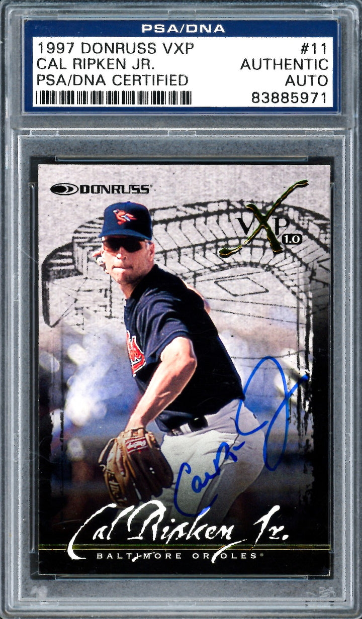 Cal Ripken Jr. Signed 1997 Donruss VXP Card 11 Orioles PSA/DNA #83885971