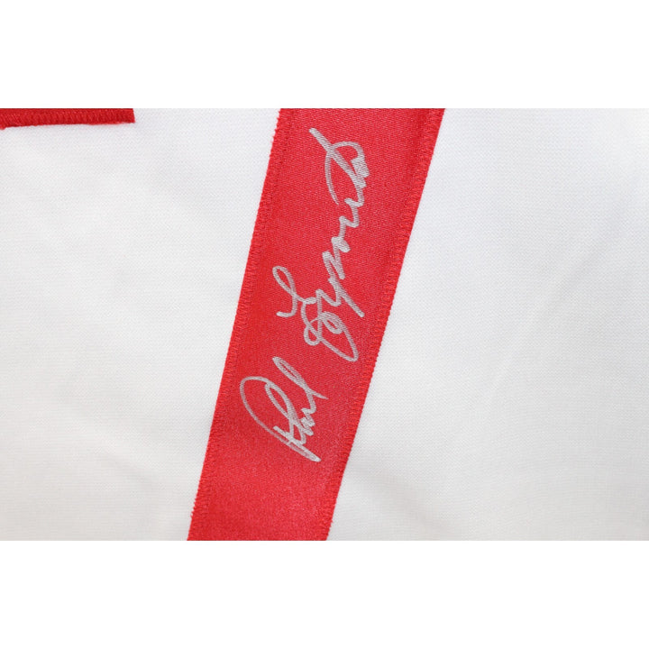 Phil Esposito Autographed/Signed Pro Style White Jersey Beckett 43411