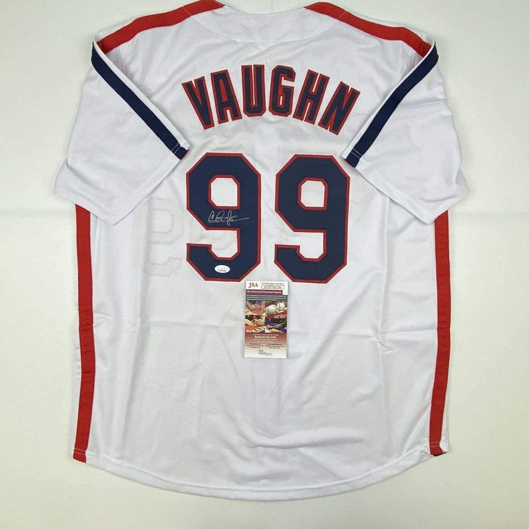 Signed CHARLIE SHEEN Wild Thing Ricky Vaughn Movie Jersey JSA COA