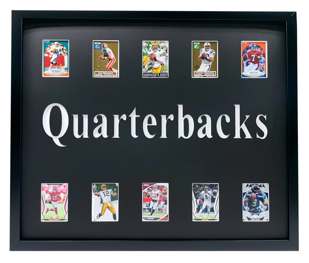 NFL Quarterbacks Framed 10 Football Card Collage Lot Brady Rodgers Mahomes Favre