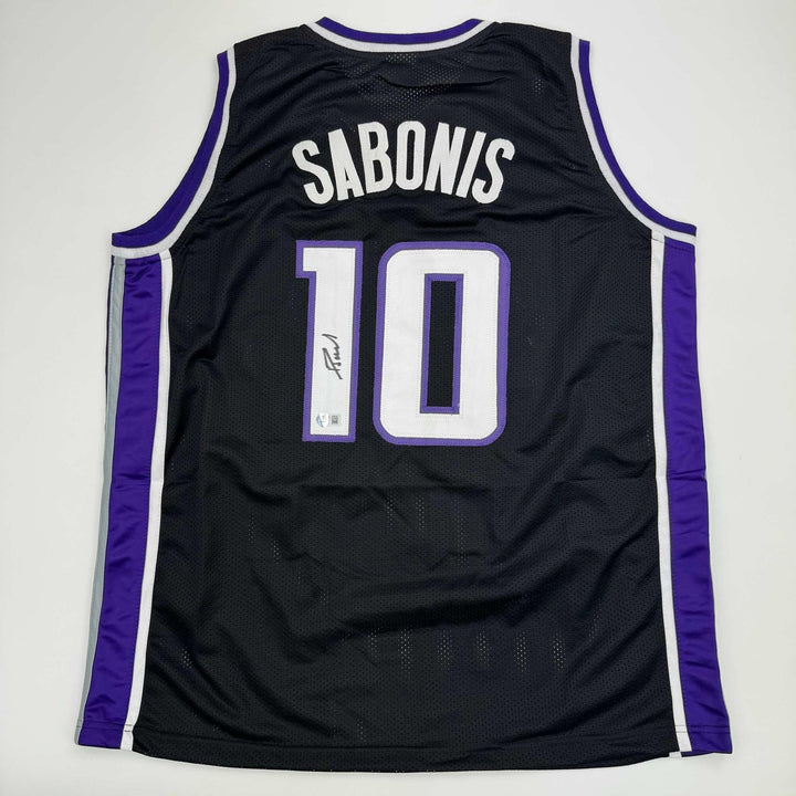 Autographed/Signed Domantas Sabonis Sacramento Black Jersey BAS COA