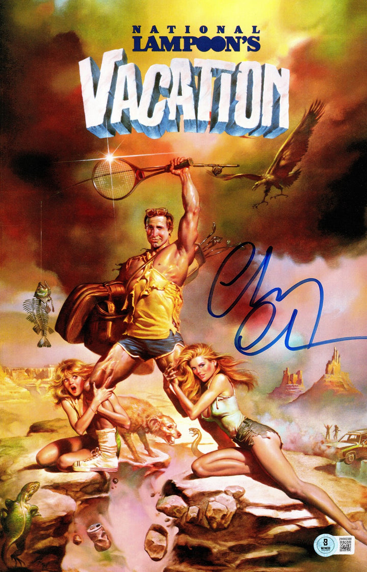 Chevy Chase Signed 11x17 Vacation Movie Poster Clark Griswold Beckett Witness