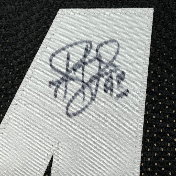 FRAMED Autographed/Signed TROY POLAMALU 33x42 Pittsburgh Black Jersey JSA COA