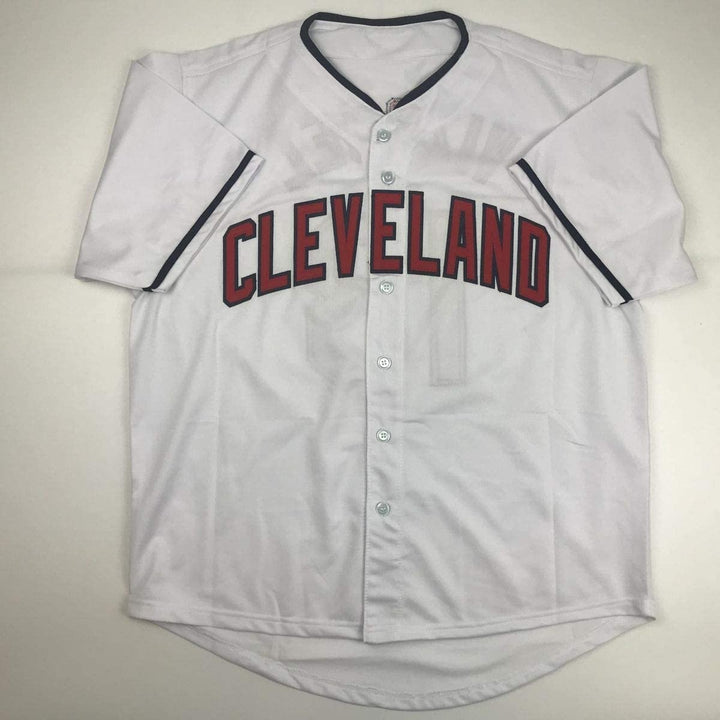 Autographed/Signed OMAR VIZQUEL Cleveland White Jersey PSA/DNA COA Auto