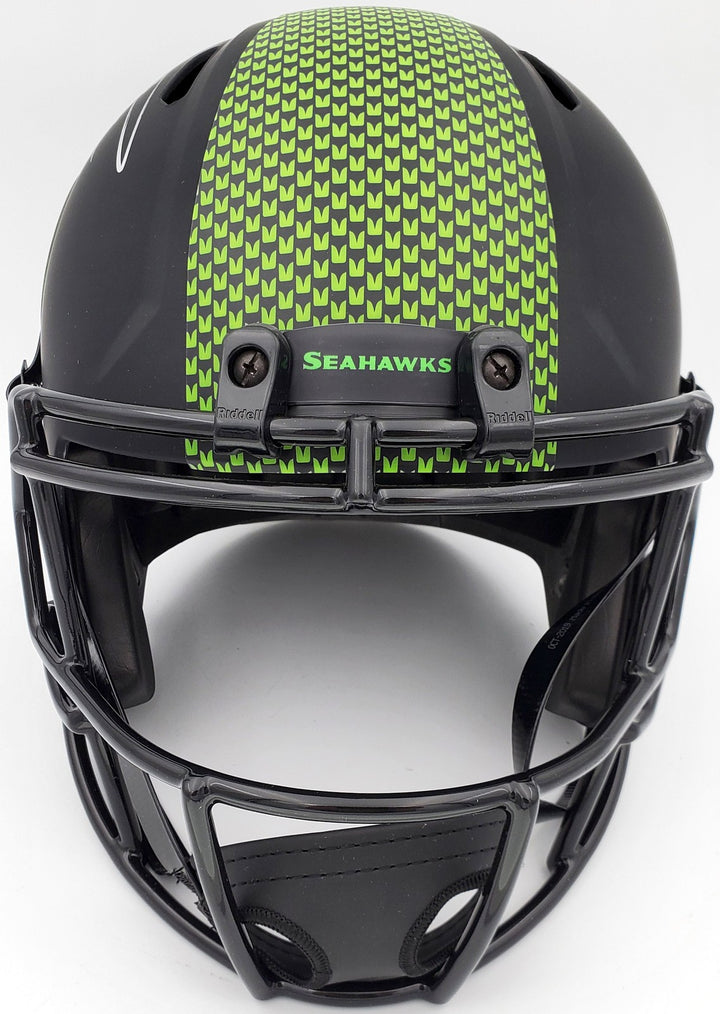 Russell Wilson Signed Seahawks Eclipse Black Full Size Speed Replica Helmet In