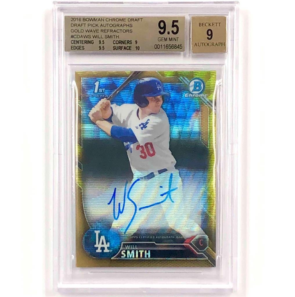 2016 Bowman Chrome 1st Will Smith RC auto Gold Wave Refractor rookie /50 BGS 9.5