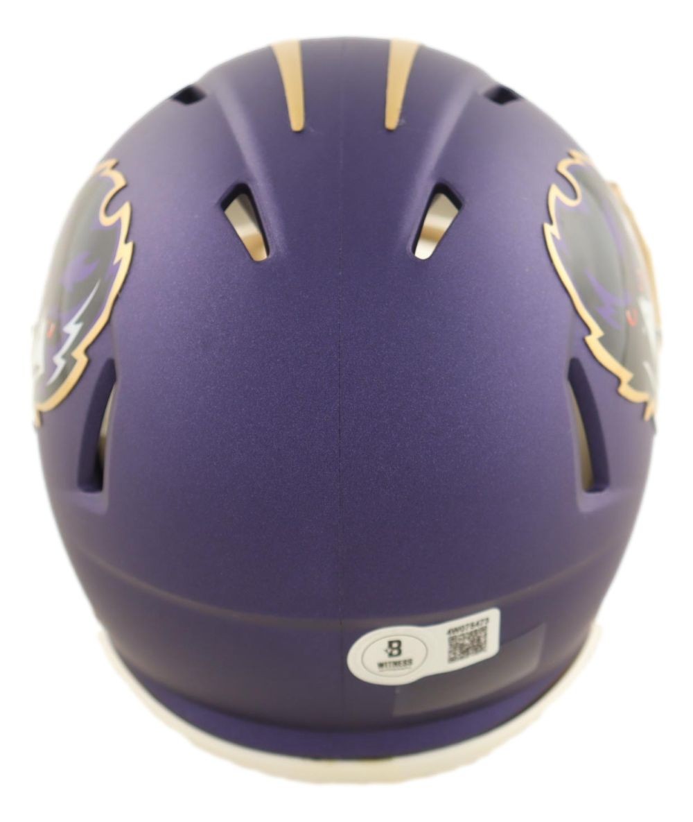 Derrick Henry Signed Baltimore Ravens Purple Mini Speed Helmet BAS