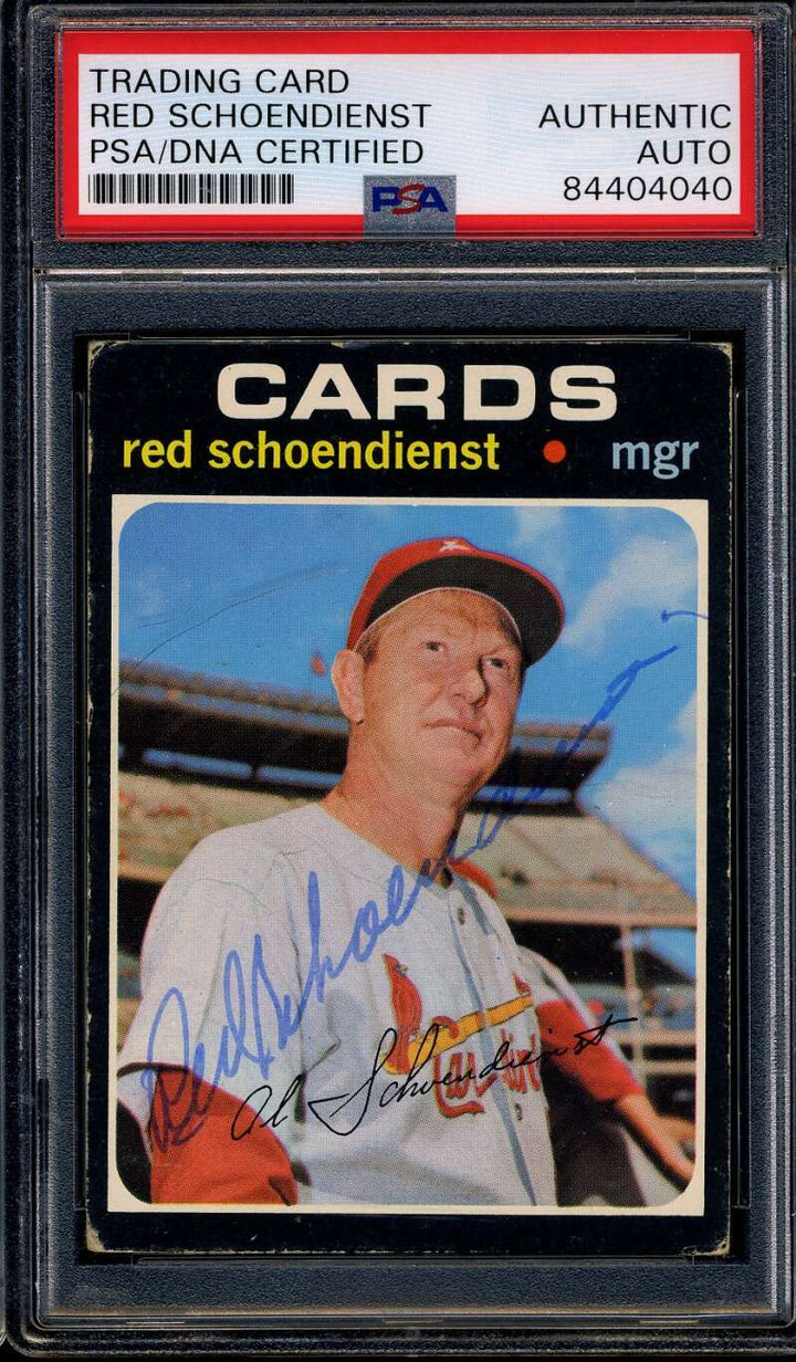 Red Schoendienst PSA DNA Coa Signed 1971 Topps Autograph