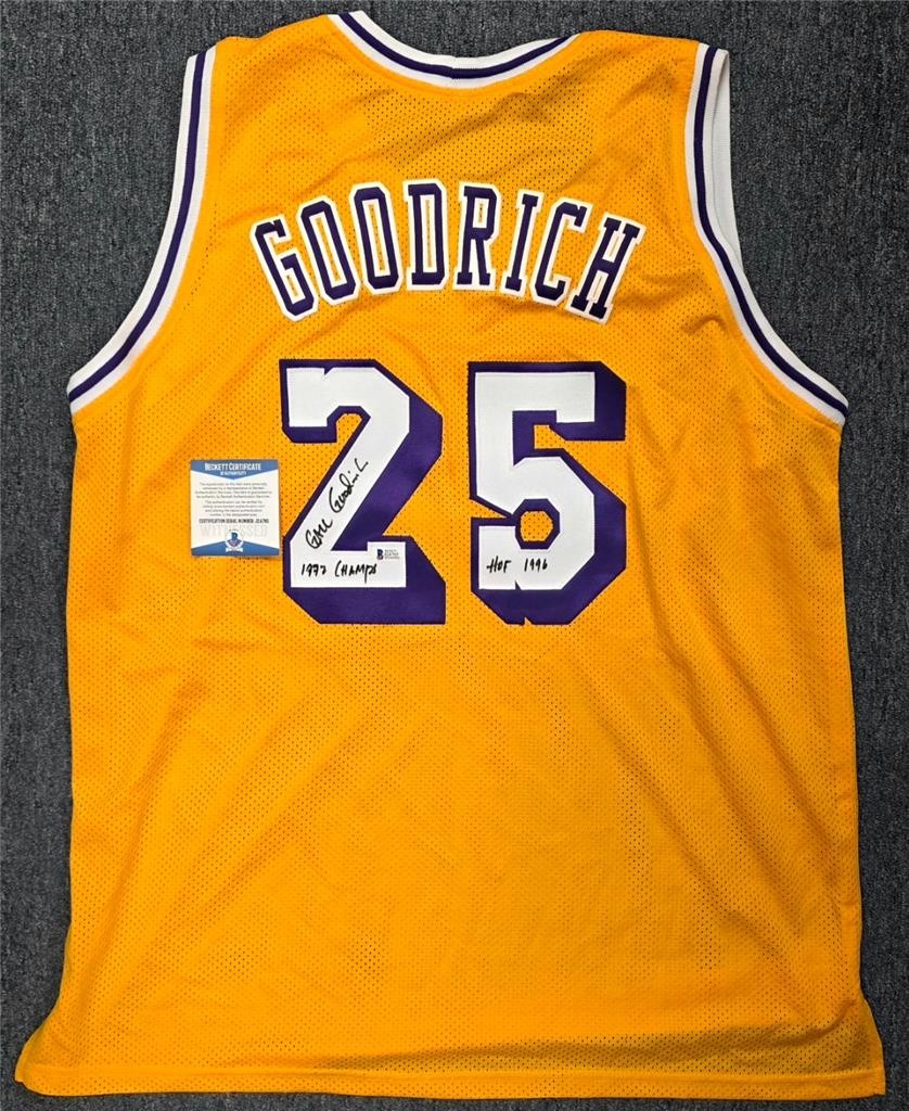 Gail Goodrich signed "1972 Champs, HOF 1996" Lakers Jersey autograph Beckett BAS