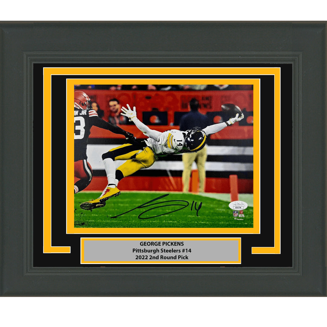 Framed Autographed/Signed George Pickens Steelers 16x20 Photo JSA COA