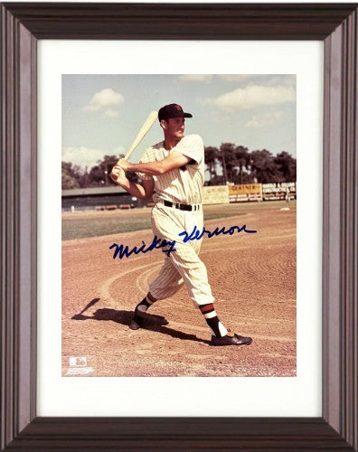Mickey Vernon signed Washington Senators MLB 8x10 Photo minor dings Framed - COA