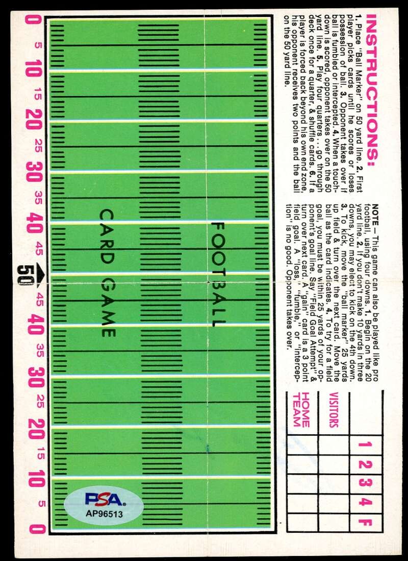 Bart Starr PSA DNA Signed 1971 Topps Pin-Ups Autograph Packers