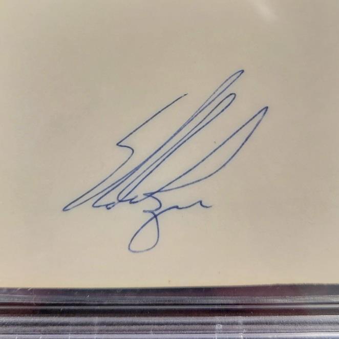 Nolan Ryan signed cut index card autograph slab Hall of Fame ~ Beckett BAS