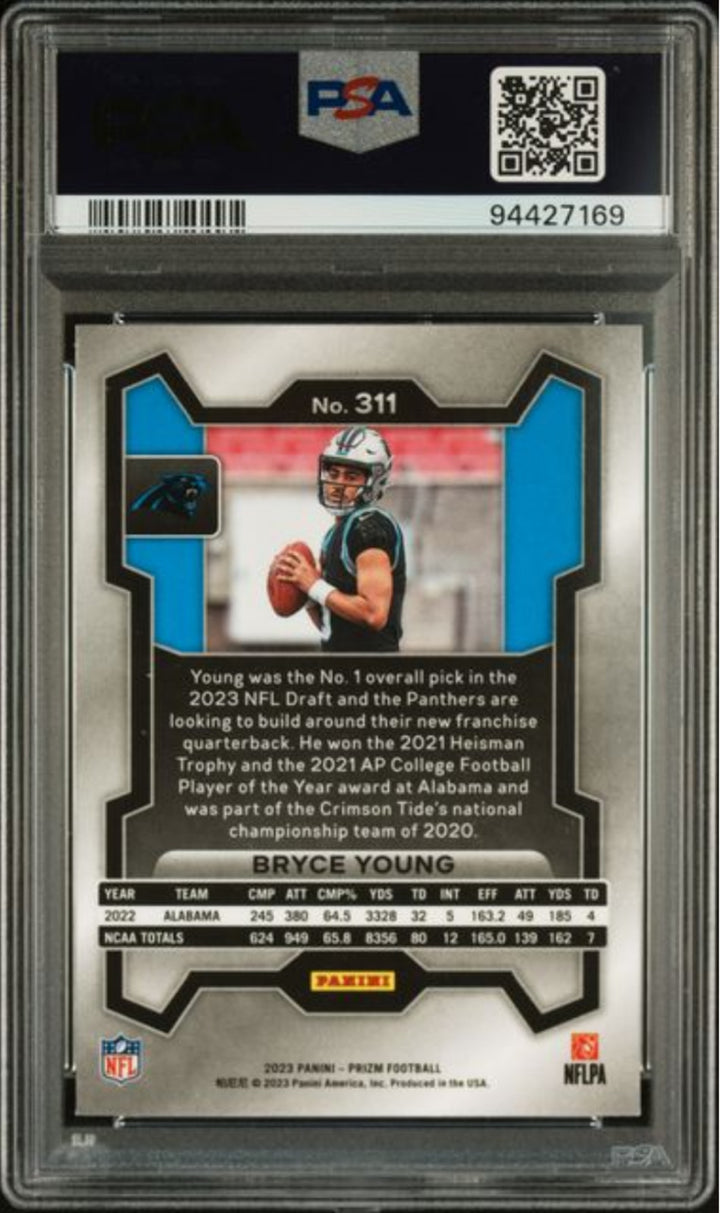 Graded 2023 Panini Prizm Bryce Young #311 Rookie Football Card PSA 10 Gem Mint