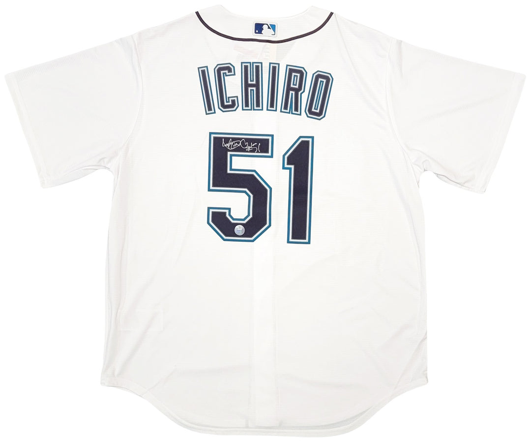 Seattle Mariners Ichiro Suzuki Signed White Nike Jersey Size L "#51" IS Holo