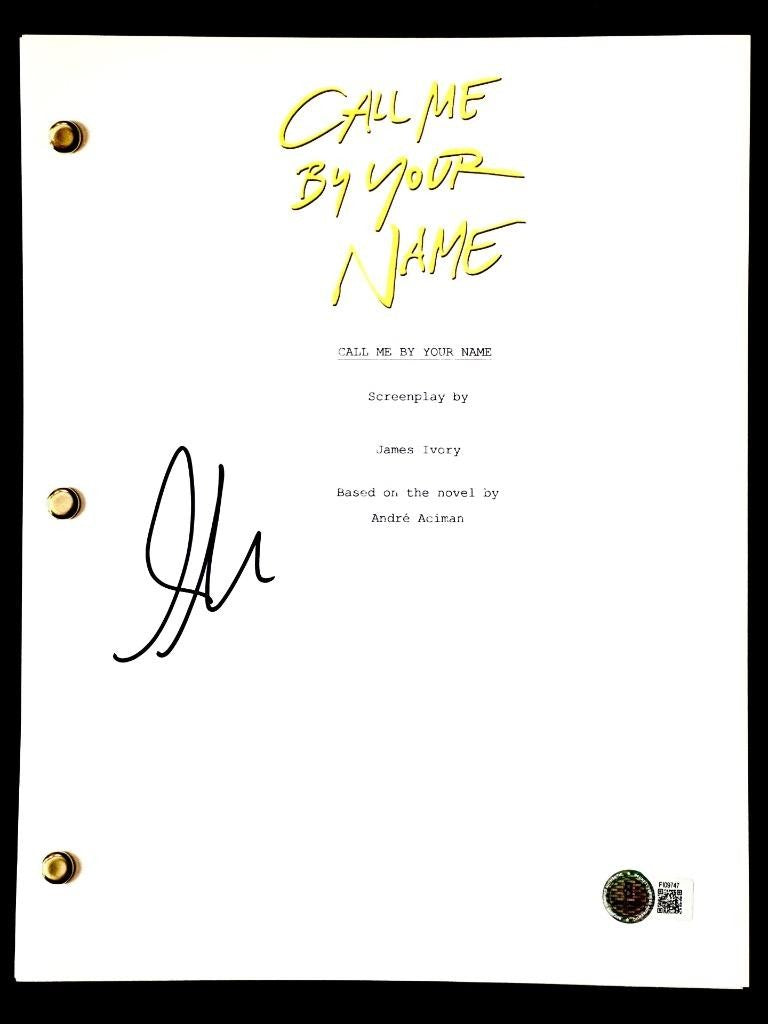 Armie Hammer signed Call Me By Your Name script autograph ~ Beckett BAS