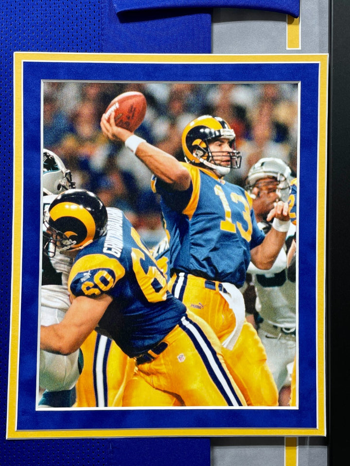 Kurt Warner Autographed St. Louis Rams Jersey Framed BAS Signed Memorabilia LA