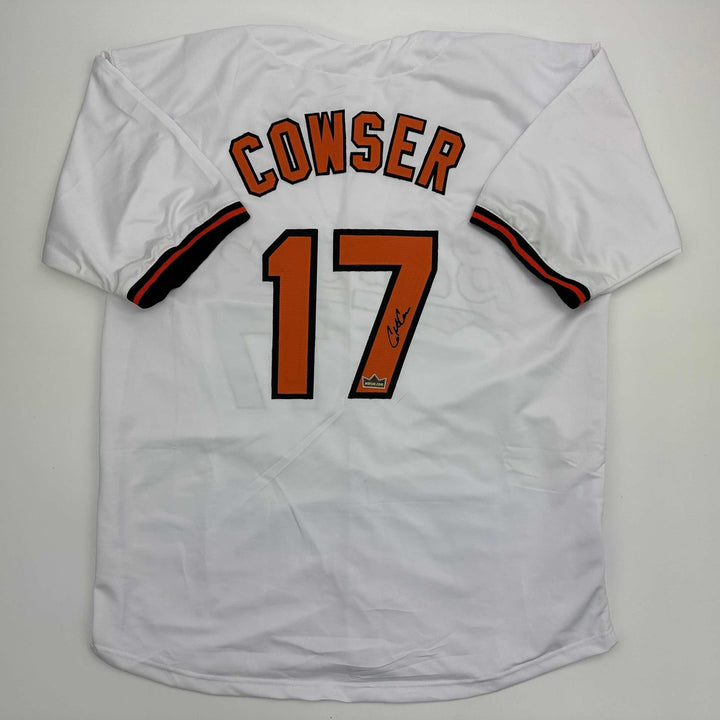 Facsimile Autographed Colton Cowser Baltimore White Reprint Jersey Size Men's XL