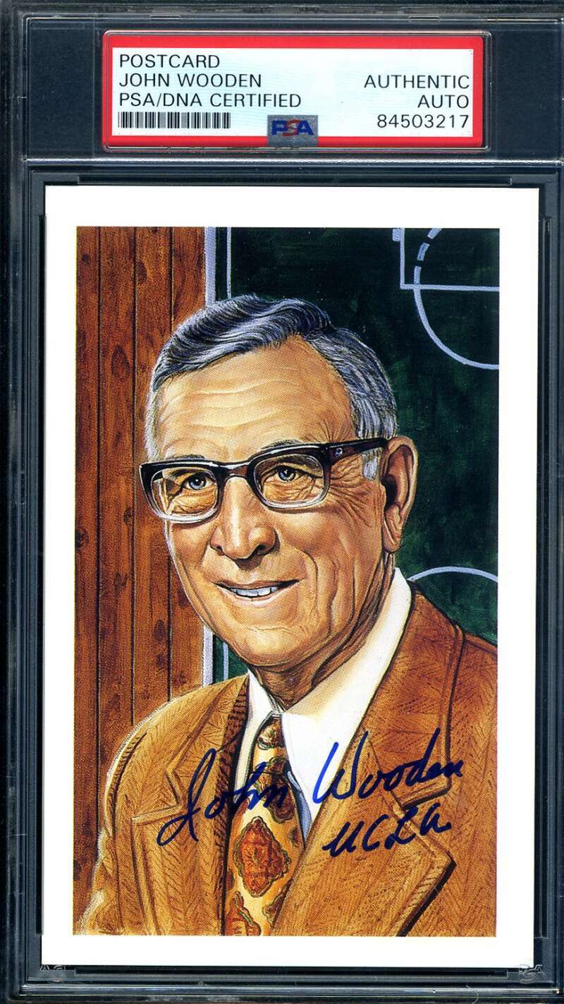 John Wooden PSA DNA Coa Signed 1992 Center Court Autograph