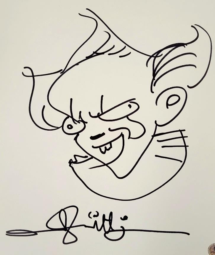 Andy Muschietti signed sketch IT Pennywise 11x14 autograph ~ Beckett BAS