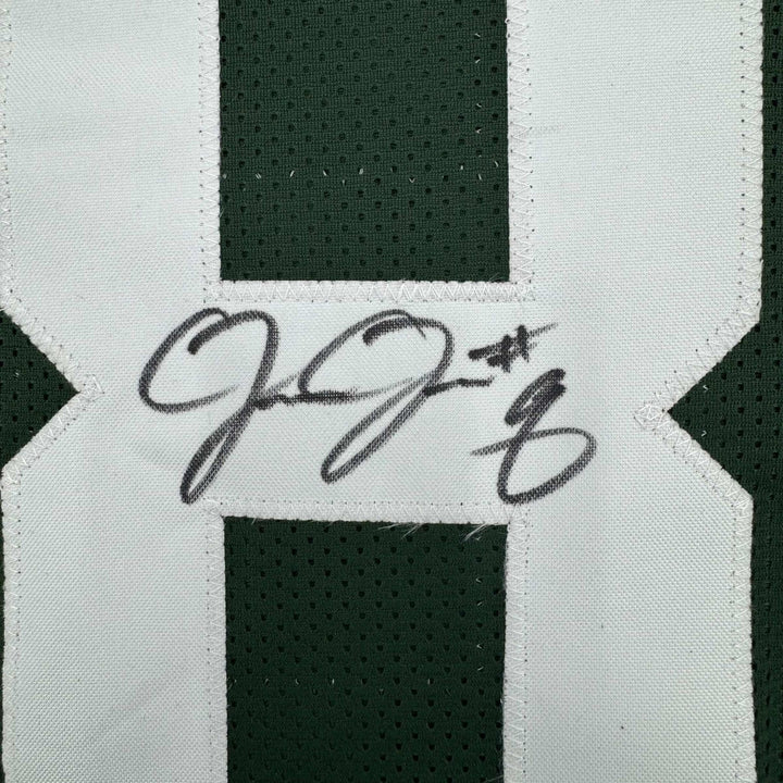 Framed Autographed/Signed Josh Jacobs 35x39 Green Bay Green Jersey Beckett COA