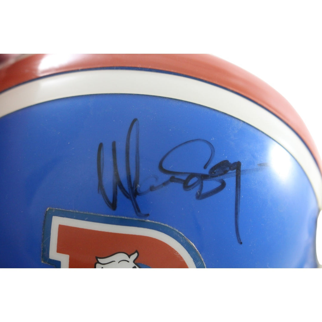 Tom Nalen Gary Zimmerman +3 Signed Denver Broncos VSR4 Mini Helmet Beckett 55423