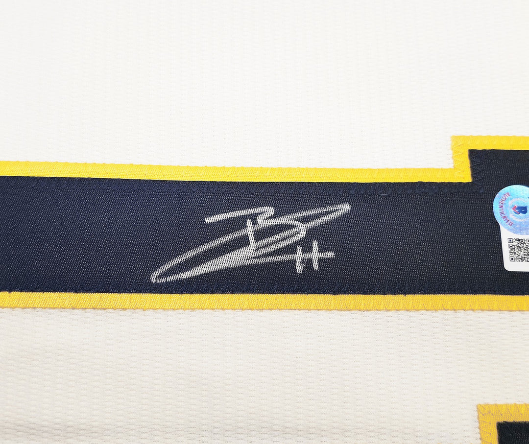 Milwaukee Brewers Jackson Chourio Auto Signed Cream Nike Jersey Size L Beckett
