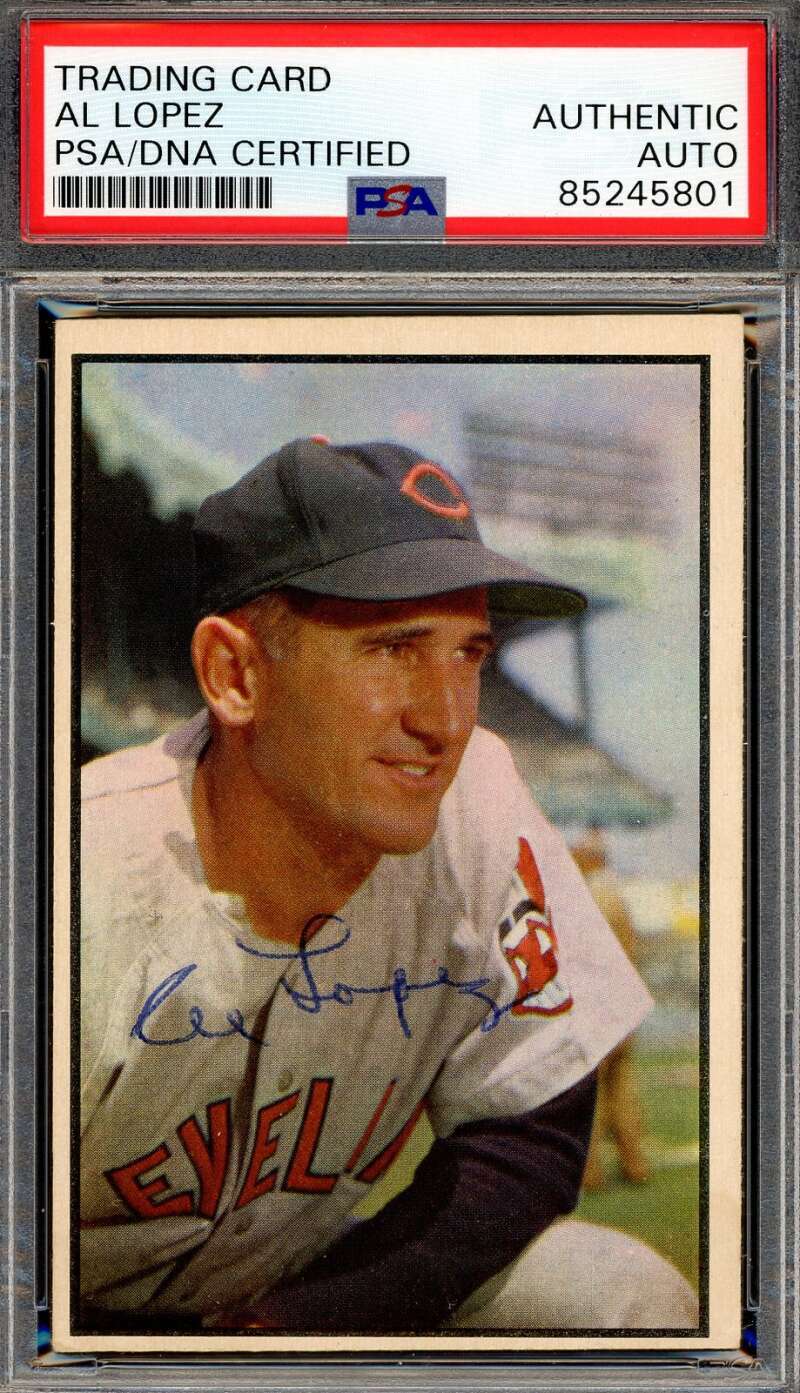 Al Lopez PSA DNA Signed 1953 Bowman Color Autograph