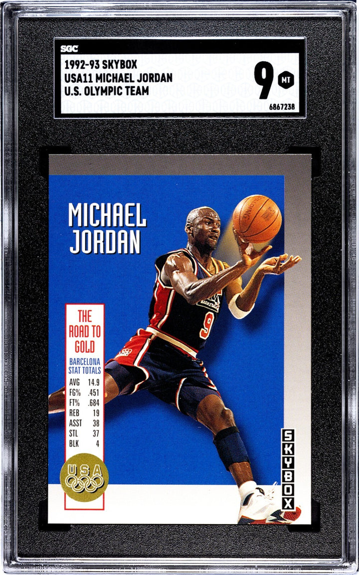 Michael Jordan 1992-93 Skybox US Olympic Team Card #USA11- SGC Graded 9 Mint