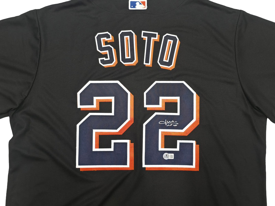 New York Mets Juan Soto Autographed Signed Black Nike Jersey Size XL Beckett