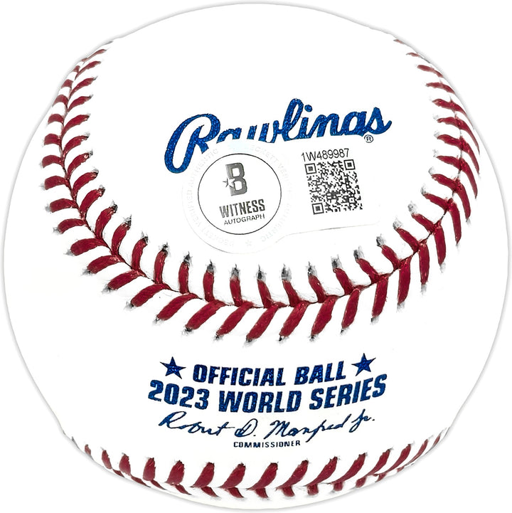 Zac Gallen Signed 2023 WS Logo MLB Baseball Arizona Diamondbacks Beckett Wit
