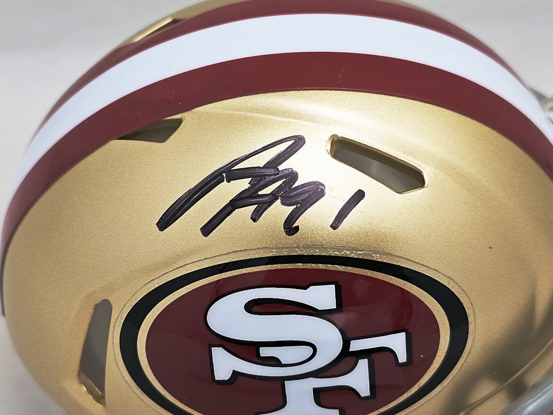 Arik Armstead Auto Signed San Francisco 49ers Gold Speed Mini Helmet Beckett Wit