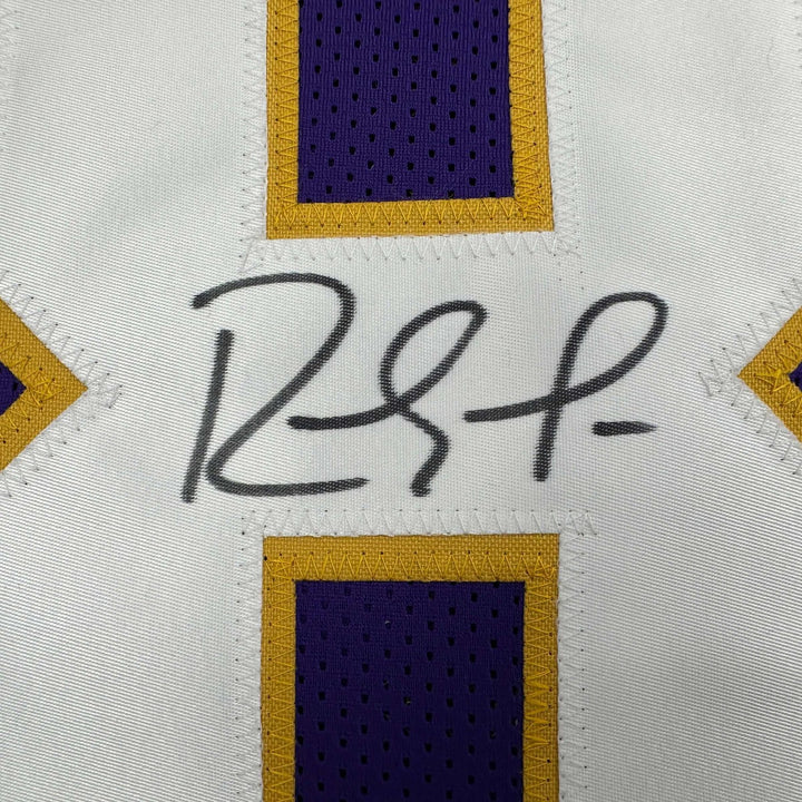 Autographed/Signed Randy Moss Minnesota Purple Football Jersey JSA COA