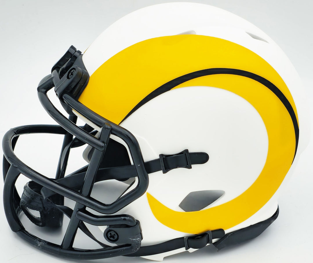 Aaron Donald Auto Signed Rams Lunar Eclipse White Speed Mini Helmet Beckett Wit