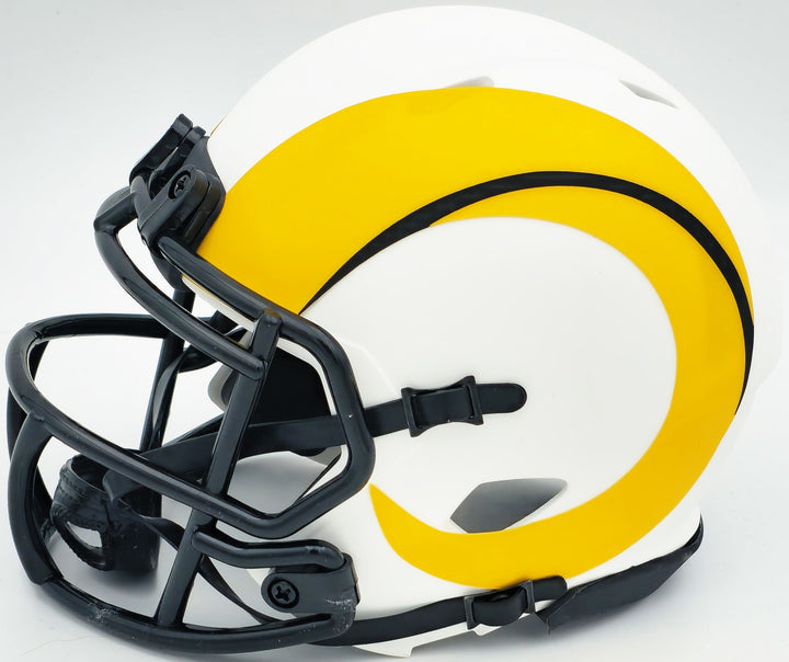 Aaron Donald Auto Signed Rams Lunar Eclipse White Speed Mini Helmet Beckett Wit